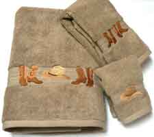Kellsson Linens Embroidered Towels Boots & Hat Linen