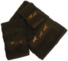 Kellsson Linens Embroidered Towels  Roundup Chocolate