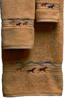 Kellsson Linens Embroidered Towels Horses Gold
