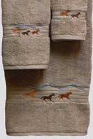 Kellsson Linens Embroidered Towels Horses Linen
