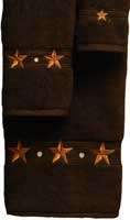Kellsson Linens Embroidered Towels Barn Star Chocolate