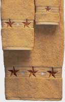Kellsson Linens Embroidered Towels Barn Star Gold