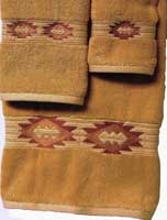Kellsson Linens Embroidered Towels Southwestern Gpld Collection